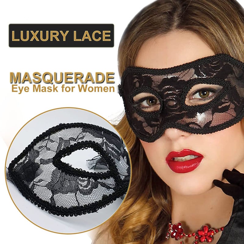 MYMENU Masquerade Mask for Couples Women Metal Rhinestone Venetian Party Evening Prom ball (Queen Gold) - Image 4